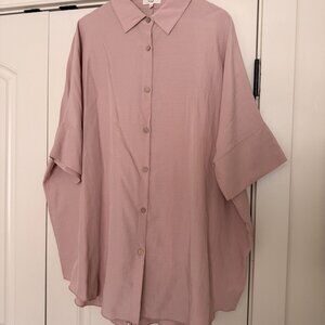 Easel Oversized Textured Dolman Top, Size L